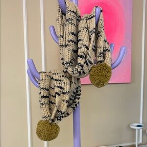 Madewell Knit Scarf with Pom Poms